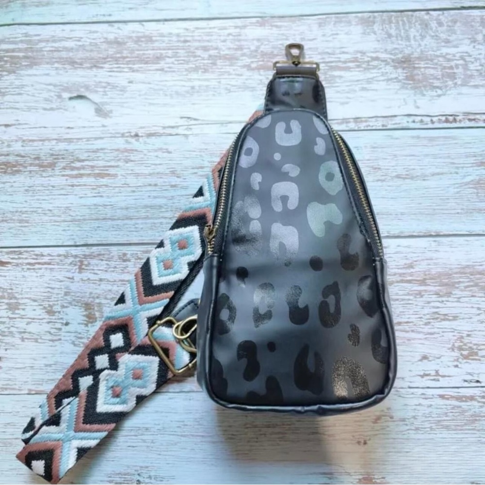 New Black Leo Sling Bag